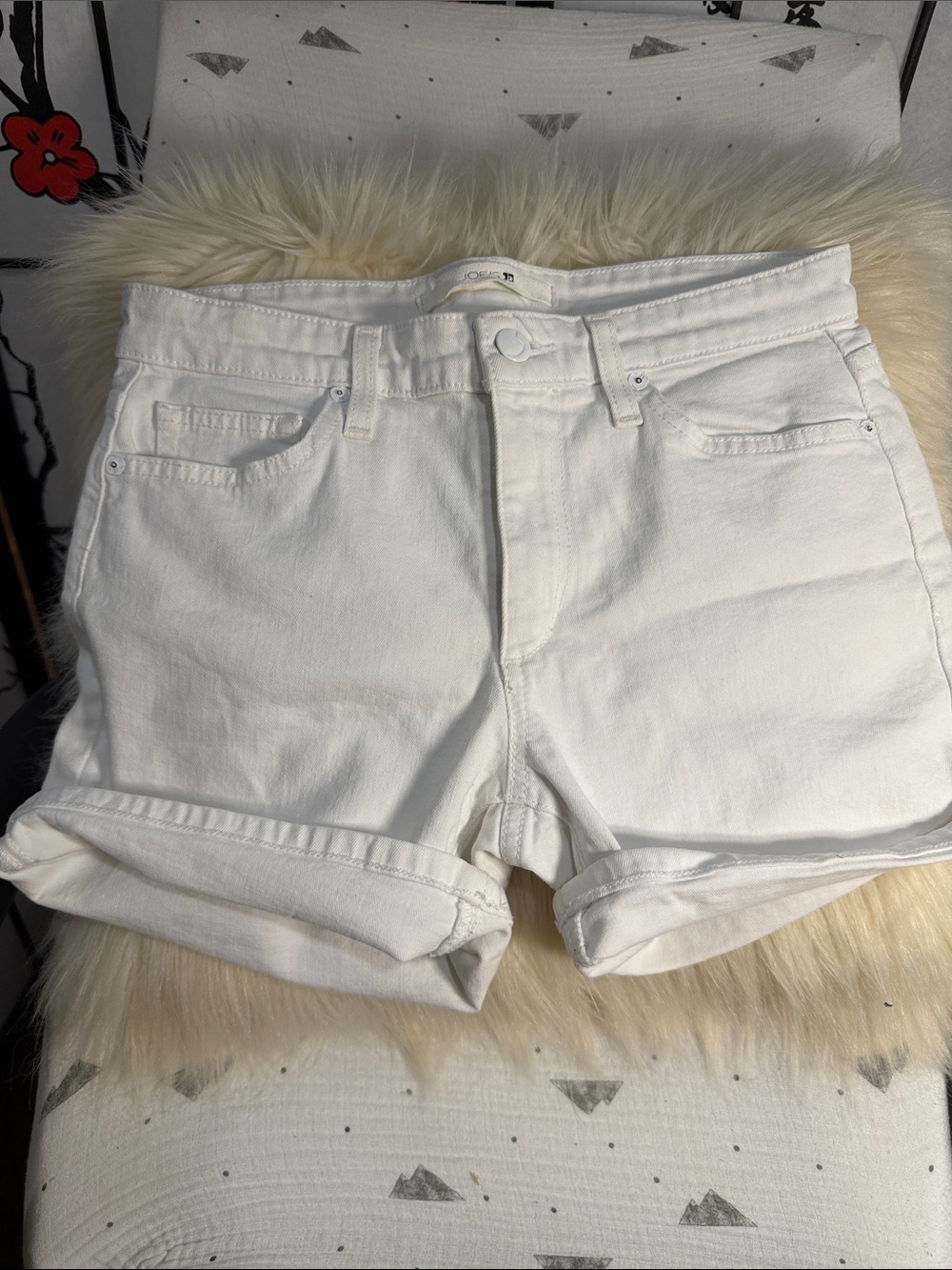 Joe's Jeans White Rolled-Hem Denim Shorts